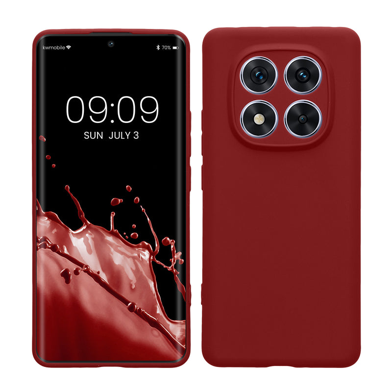 kwmobile Handyhülle kompatibel mit Xiaomi Redmi Note 14 Pro 5G / Poco X7 Hülle - Handy Case aus weichem Silikon in Rhabarber Rot Rhabarber Rot  