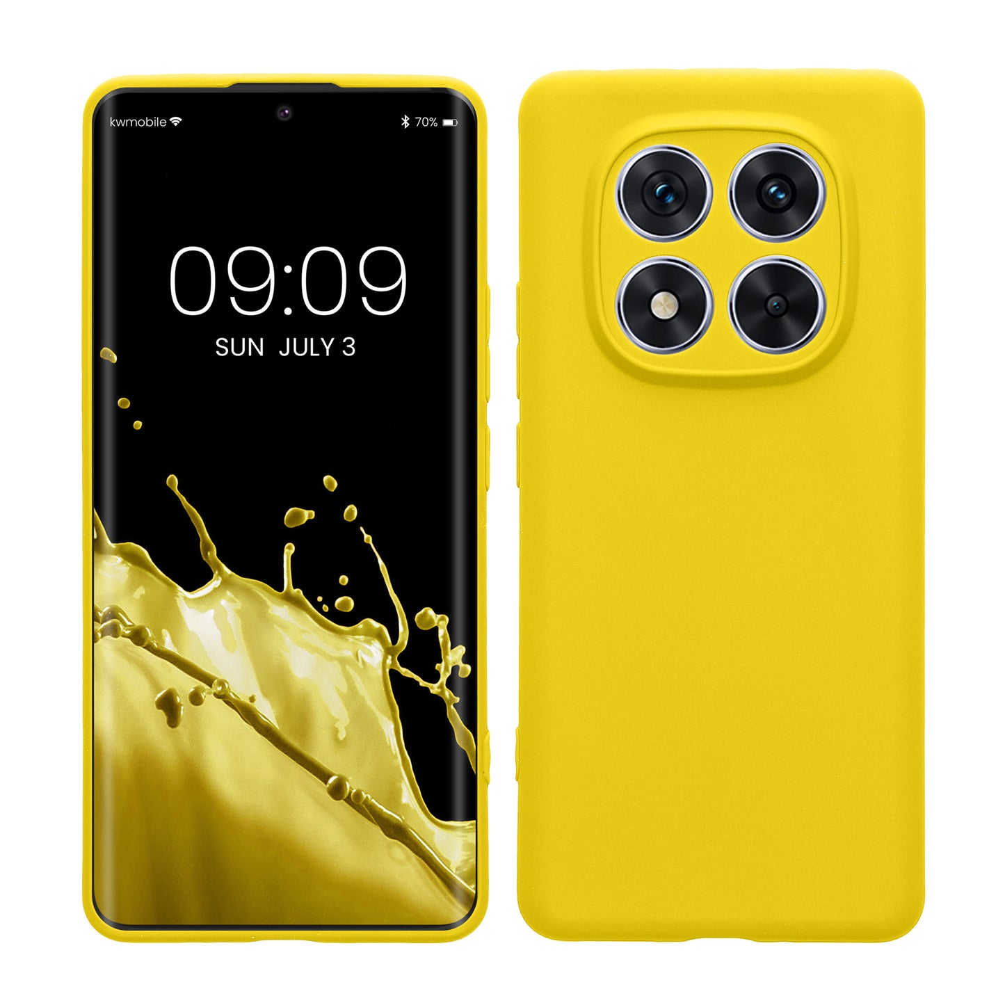 kwmobile Handyhülle kompatibel mit Xiaomi Redmi Note 14 Pro 5G / Poco X7 Hülle - Handy Case aus weichem Silikon in Strahlend Gelb Strahlend Gelb  