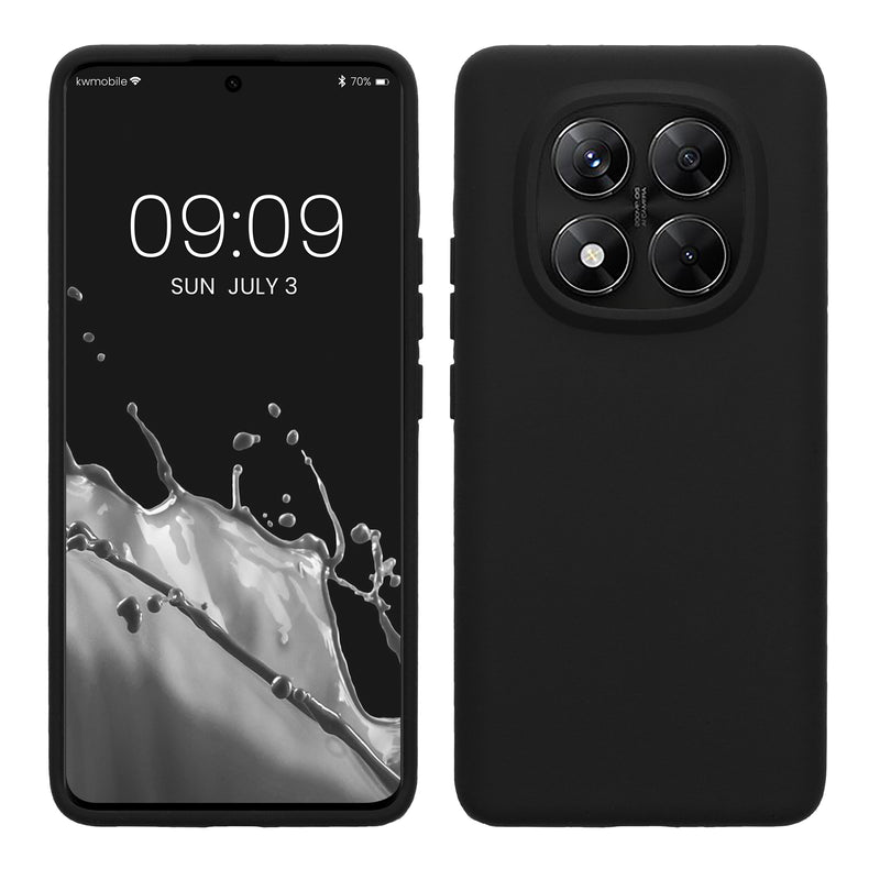 kwmobile Hülle kompatibel mit Xiaomi Redmi Note 14 Pro 5G / Redmi Note 14 Pro+ 5G / Poco X7 Hülle - Silikon Handy Case - Handyhülle weiche Oberfläche - kabelloses Laden - Schwarz Schwarz  
