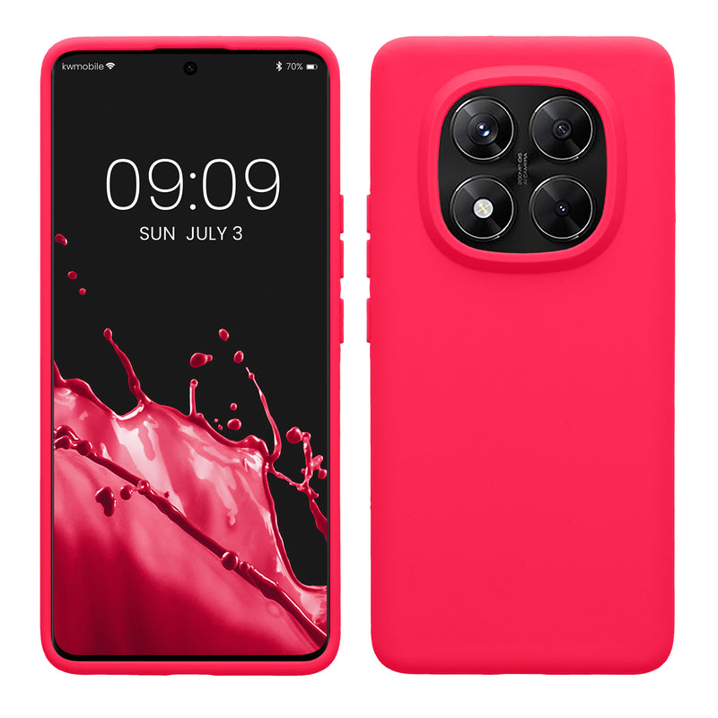 kwmobile Hülle kompatibel mit Xiaomi Redmi Note 14 Pro 5G / Redmi Note 14 Pro+ 5G / Poco X7 Hülle - Silikon Handy Case - Handyhülle weiche Oberfläche - kabelloses Laden - Neon Pink Neon Pink  