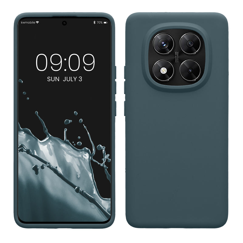 kwmobile Hülle kompatibel mit Xiaomi Redmi Note 14 Pro 5G / Redmi Note 14 Pro+ 5G / Poco X7 Hülle - Silikon Handy Case - Handyhülle weiche Oberfläche - kabelloses Laden - Dunkler Schiefer Dunkler Schiefer  