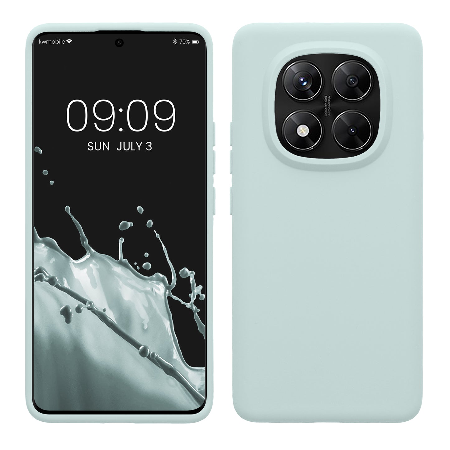 kwmobile Hülle kompatibel mit Xiaomi Redmi Note 14 Pro 5G / Redmi Note 14 Pro+ 5G / Poco X7 Hülle - Silikon Handy Case - Handyhülle weiche Oberfläche - kabelloses Laden - Cool Mint Cool Mint  