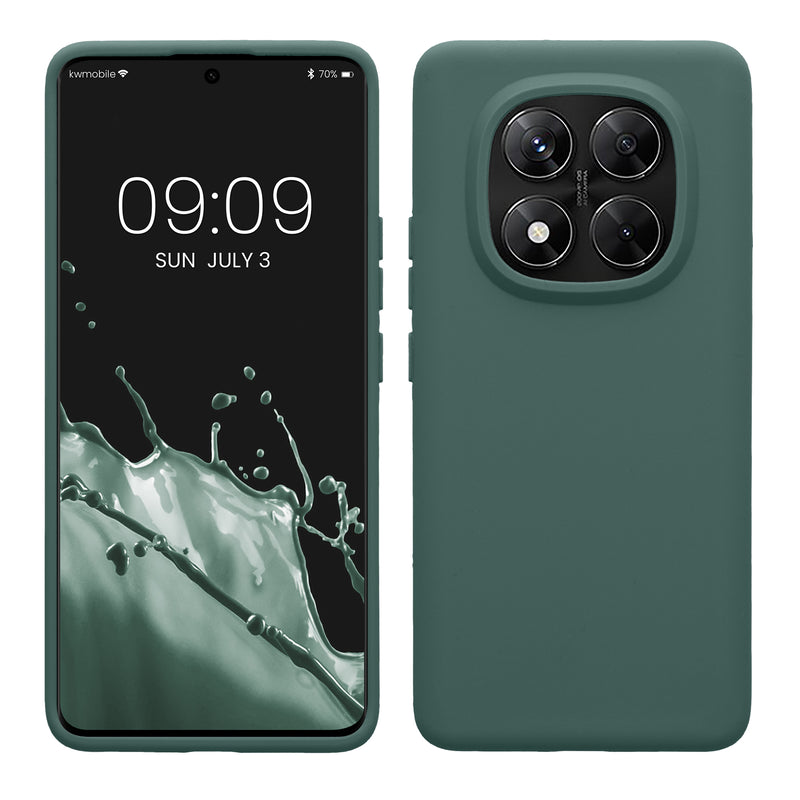 kwmobile Hülle kompatibel mit Xiaomi Redmi Note 14 Pro 5G / Redmi Note 14 Pro+ 5G / Poco X7 Hülle - Silikon Handy Case - Handyhülle weiche Oberfläche - kabelloses Laden - Blaugrün Blaugrün  