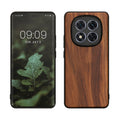 kwmobile Hülle kompatibel mit Xiaomi Redmi Note 14 Pro+ 5G / Redmi Note 14 Pro Plus 5G Hülle - Holz Case - stoßfestes Handy Cover - TPU Handyhülle in Vintage Braun Braun Vintage Braun  