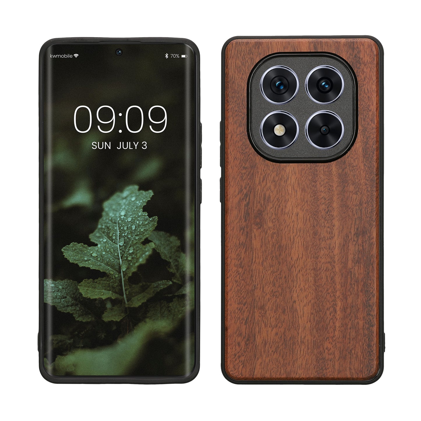 kwmobile Hülle kompatibel mit Xiaomi Redmi Note 14 Pro 5G / Poco X7 Hülle - Holz Case - stoßfestes Handy Cover - TPU Handyhülle in Vintage Braun Braun Vintage Braun  