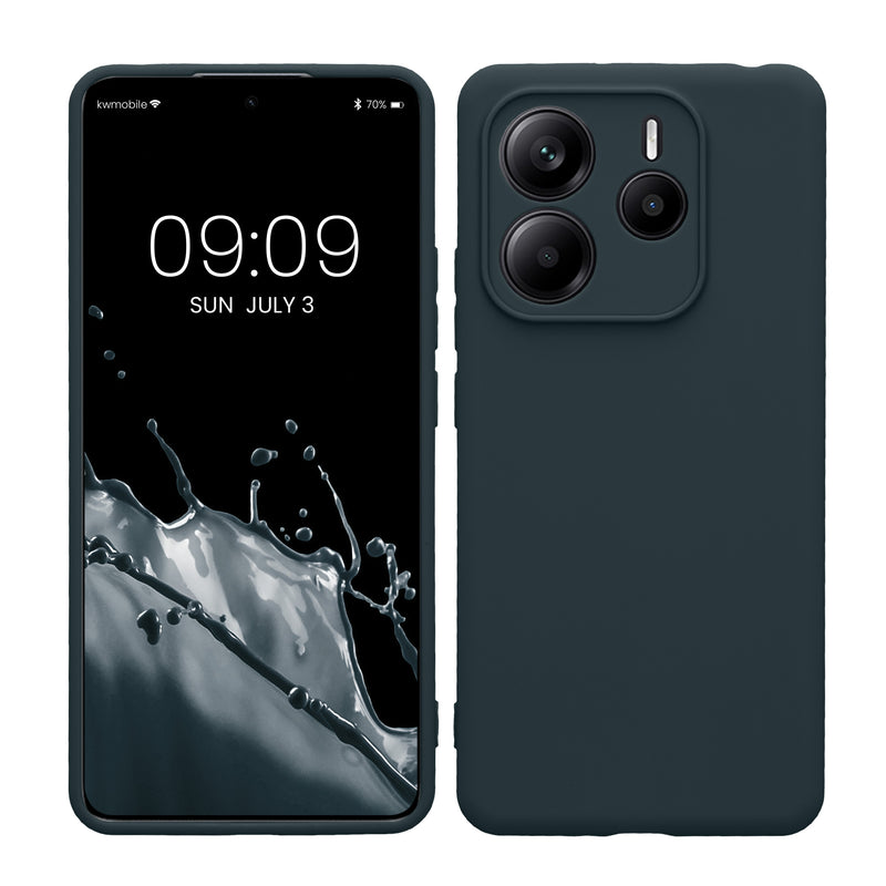 kwmobile Handyhülle kompatibel mit Xiaomi Redmi Note 14 5G (Nicht für 4G) Hülle - Handy Case aus weichem Silikon in Dunkler Schiefer Dunkler Schiefer  