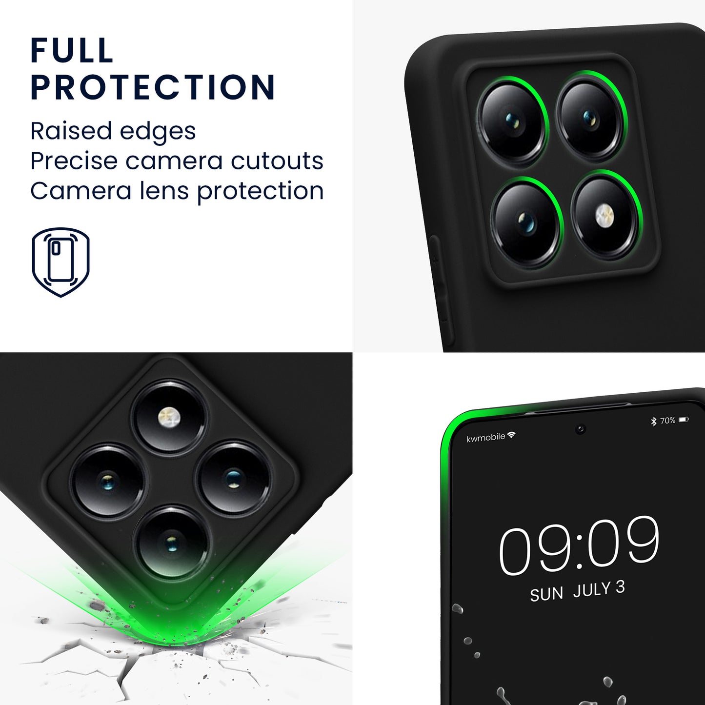 kwmobile Handyhülle für Xiaomi 14T Hülle - weiches Handy Silikon Case - Schutzhülle Cover