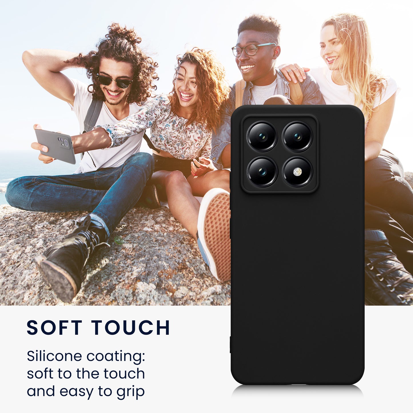 kwmobile Handyhülle für Xiaomi 14T Hülle - weiches Handy Silikon Case - Schutzhülle Cover