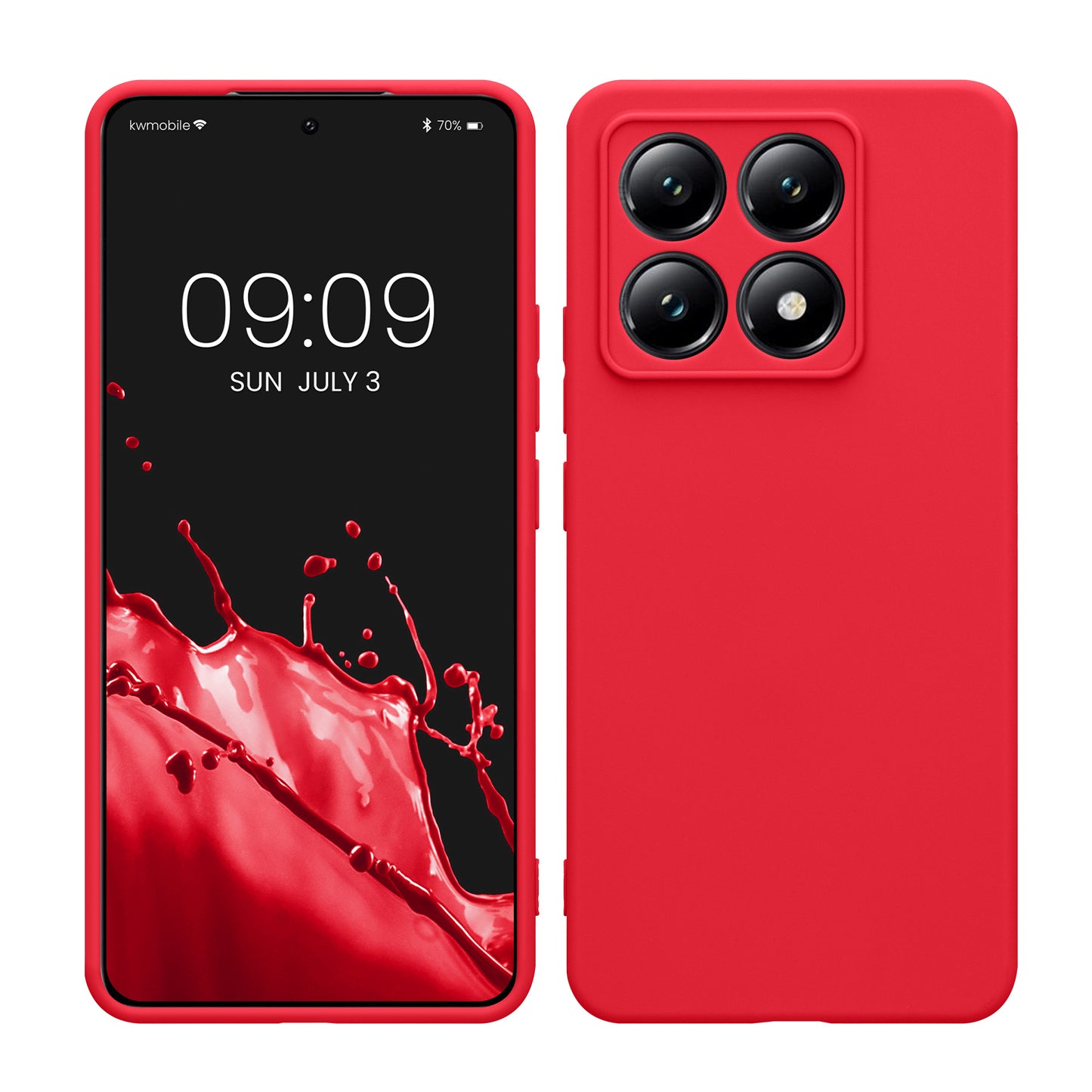 kwmobile Handyhülle kompatibel mit Xiaomi 14T Hülle - Handy Case aus weichem Silikon in Neon Pink Neon Pink  