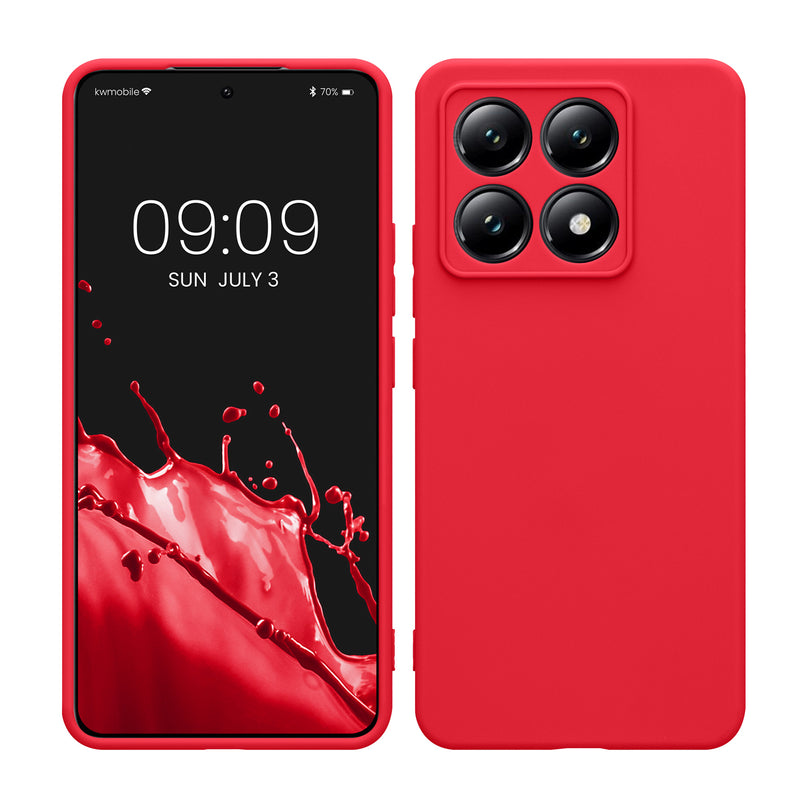 kwmobile Handyhülle kompatibel mit Xiaomi 14T Hülle - Handy Case aus weichem Silikon in Neon Pink Neon Pink  