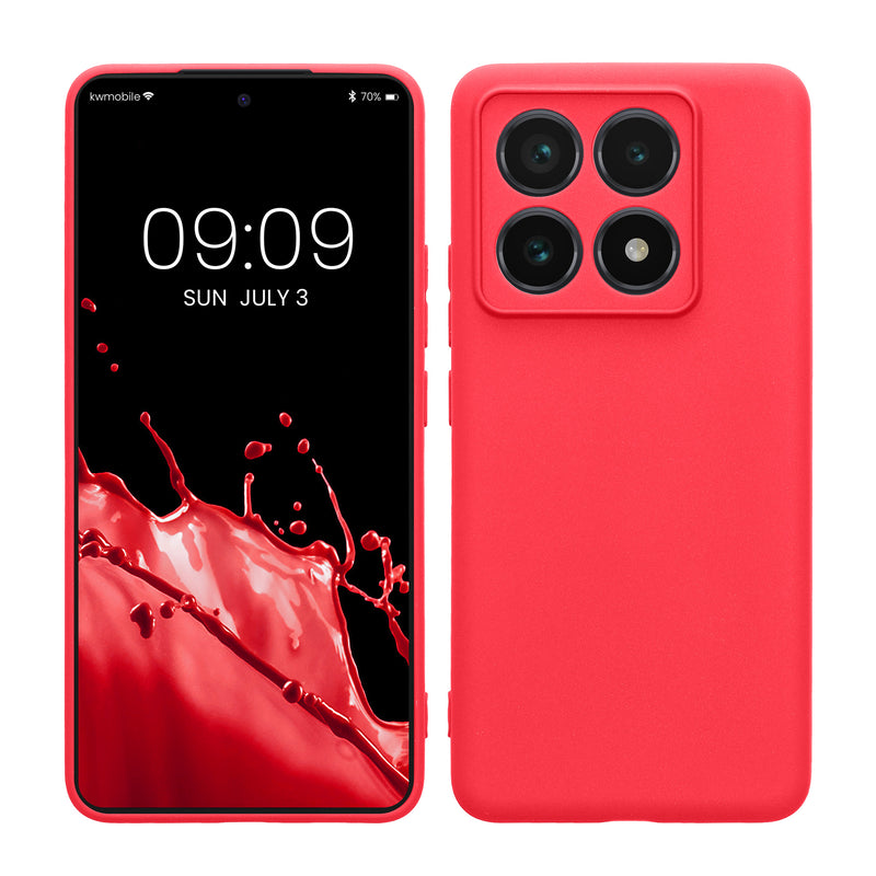 kwmobile Handyhülle kompatibel mit Xiaomi 14T Pro Hülle - Handy Case aus weichem Silikon in Neon Pink Neon Pink  