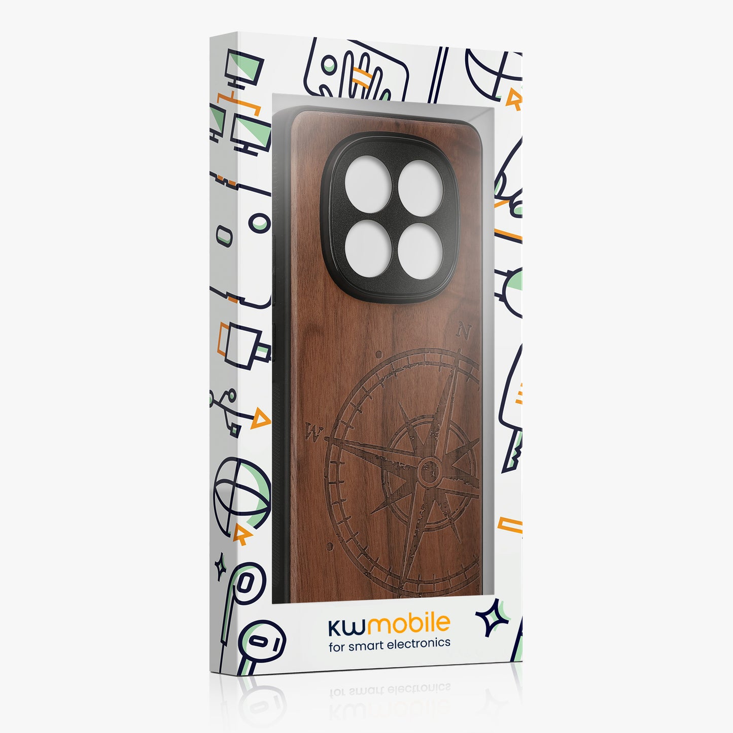 kwmobile Hülle kompatibel mit Xiaomi Redmi Note 14 Pro+ 5G / Redmi Note 14 Pro Plus 5G Hülle - Handy Cover - TPU Handyhülle Kompass Vintage