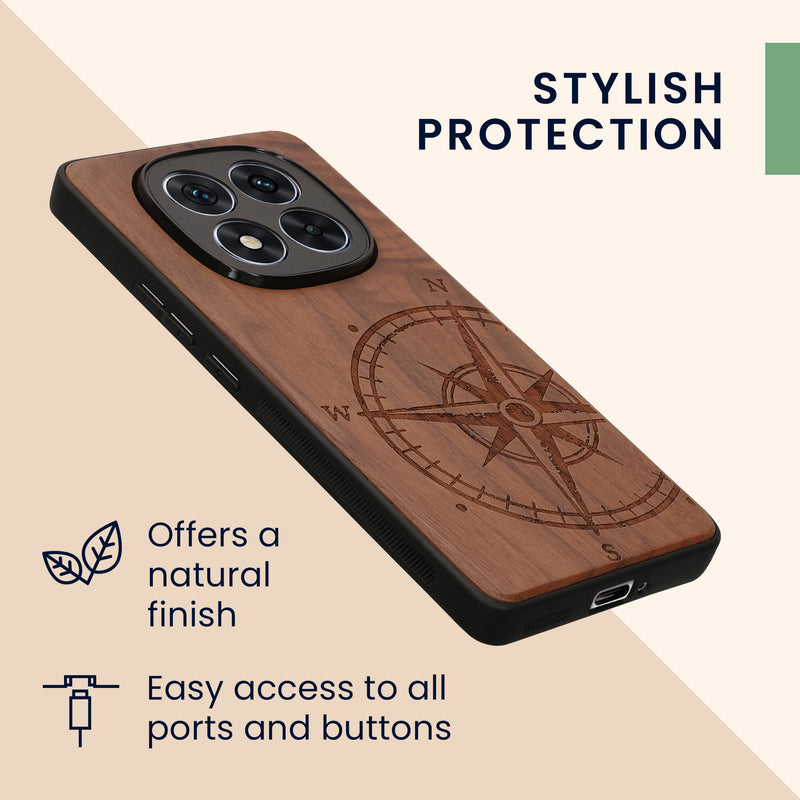 kwmobile Hülle kompatibel mit Xiaomi Redmi Note 14 Pro+ 5G / Redmi Note 14 Pro Plus 5G Hülle - Handy Cover - TPU Handyhülle Kompass Vintage