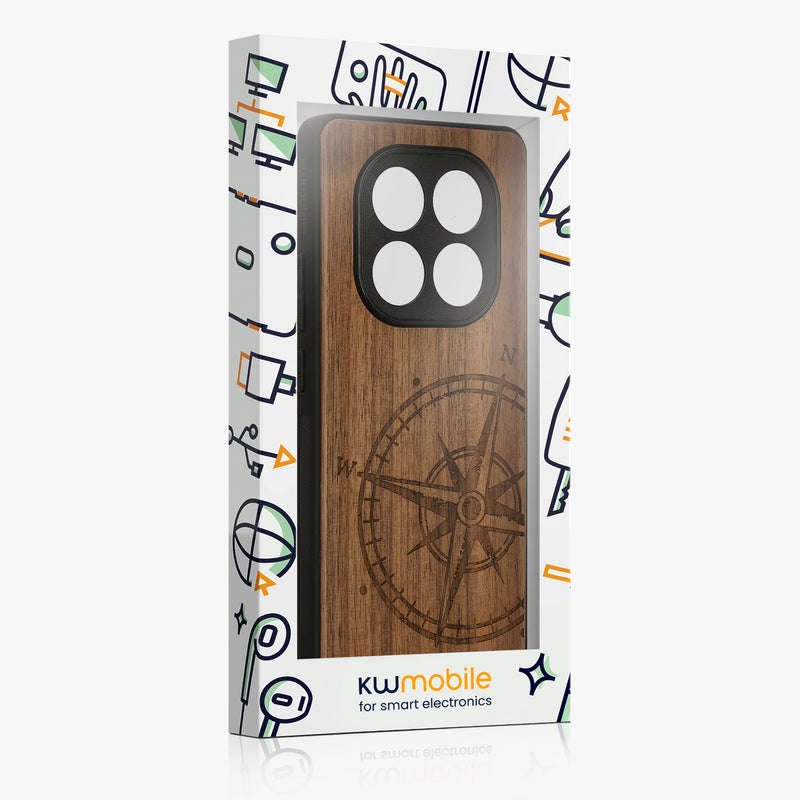 kwmobile Hülle kompatibel mit Xiaomi Redmi Note 14 Pro 5G / Poco X7 Hülle - Handy Cover - TPU Handyhülle Kompass Vintage