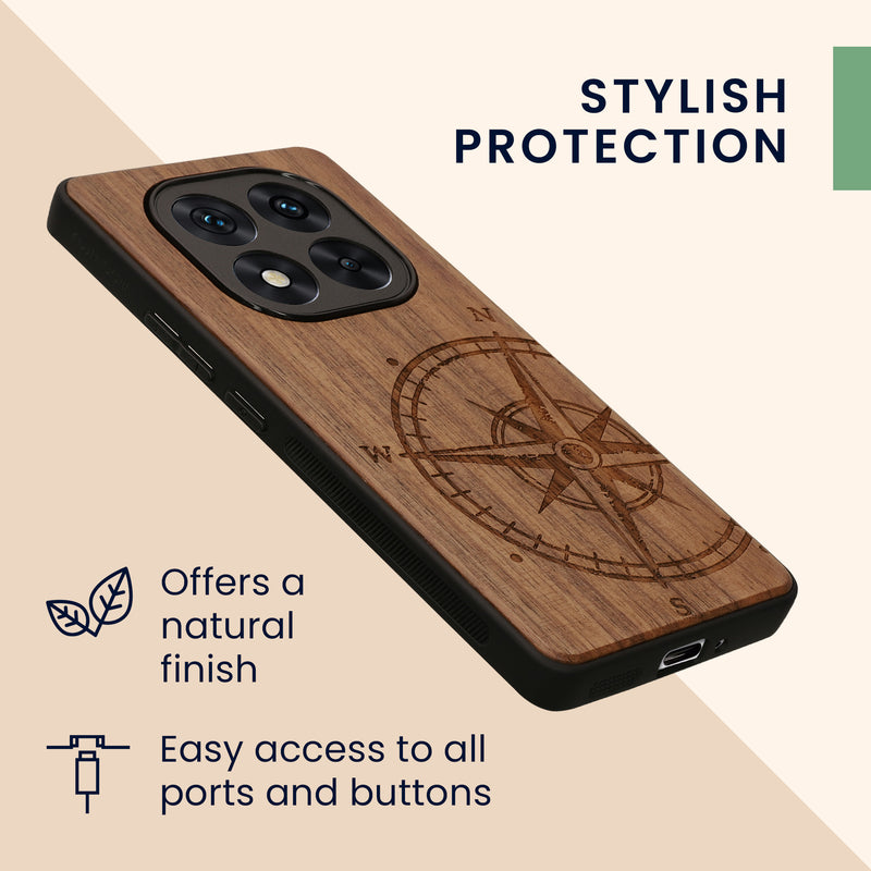 kwmobile Hülle kompatibel mit Xiaomi Redmi Note 14 Pro 5G / Poco X7 Hülle - Handy Cover - TPU Handyhülle Kompass Vintage