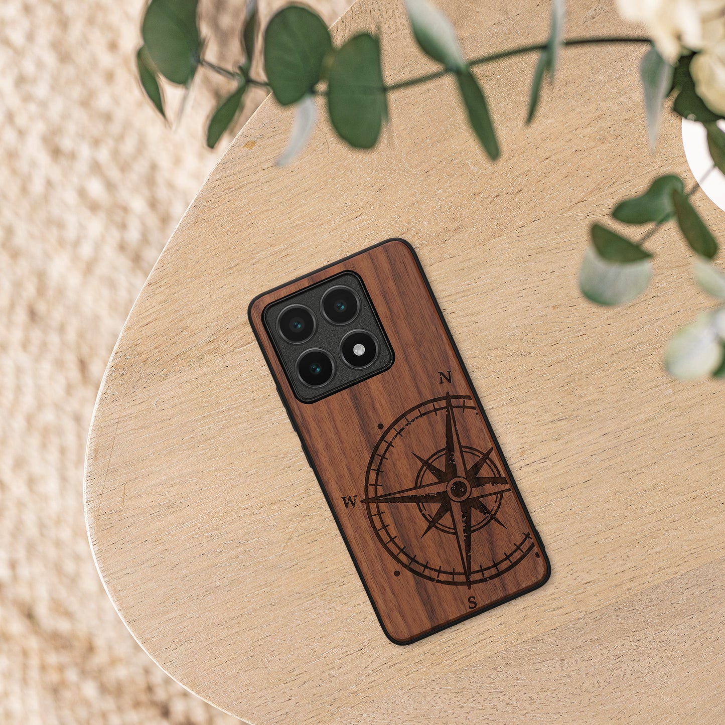 kwmobile Hülle kompatibel mit Xiaomi 14T Hülle - Case - Handy Cover - TPU Handyhülle Kompass Vintage