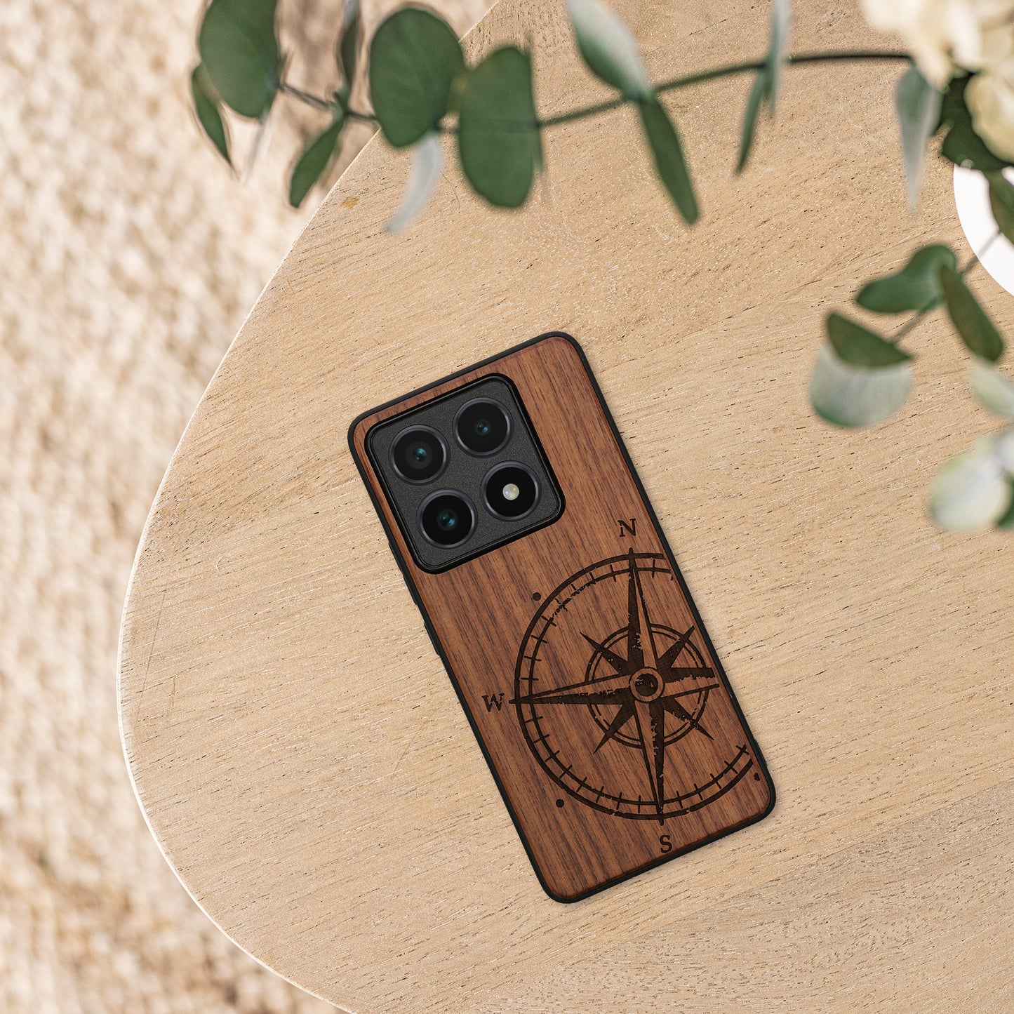 kwmobile Hülle kompatibel mit Xiaomi 14T Pro Handy Cover TPU Handyhülle Kompass Vintage