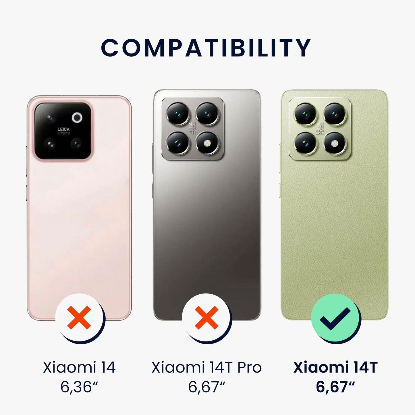 3x Folie kompatibel mit Xiaomi 14T