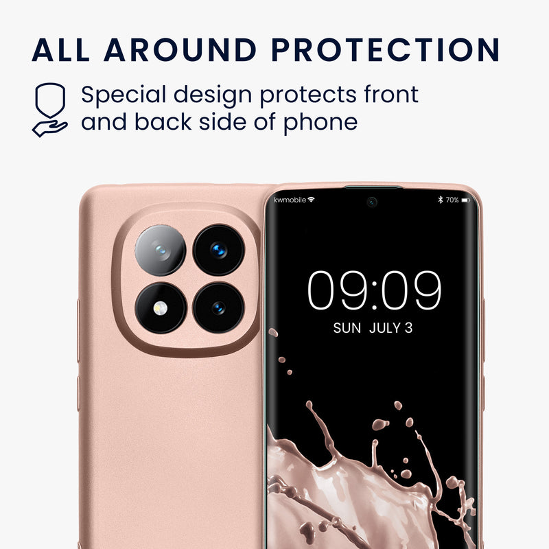 kwmobile Handyhülle kompatibel mit Xiaomi Redmi Note 14 Pro+ 5G / Redmi Note 14 Pro Plus 5G Hülle - weiche Silikon Case metallisch schimmernd
