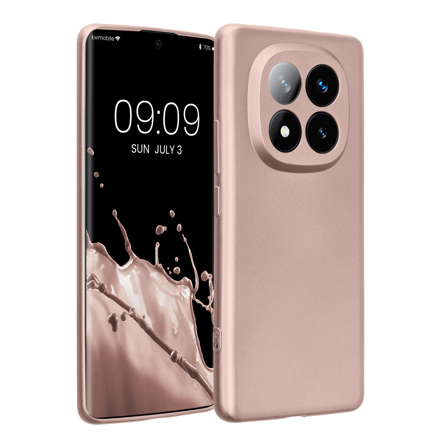 kwmobile Handyhülle kompatibel mit Xiaomi Redmi Note 14 Pro+ 5G / Redmi Note 14 Pro Plus 5G Hülle - weiche Silikon Case metallisch schimmernd in Metallic Arctic Berry Metallic Arctic Berry  