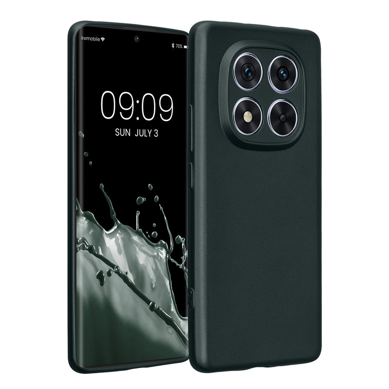 kwmobile Handyhülle kompatibel mit Xiaomi Redmi Note 14 Pro 5G / Poco X7 Hülle - weiche Silikon Case metallisch schimmernd in Metallic Petrol Metallic Petrol  