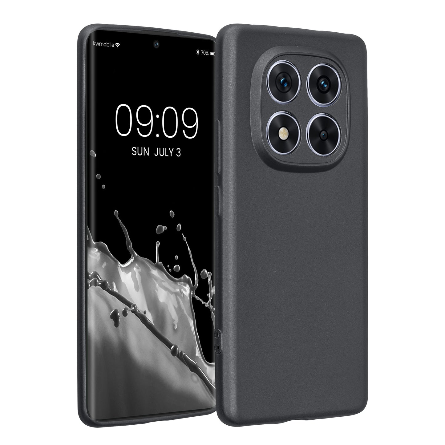 kwmobile Handyhülle kompatibel mit Xiaomi Redmi Note 14 Pro 5G / Poco X7 Hülle - weiche Silikon Case metallisch schimmernd in Metallic Grau Metallic Grau  