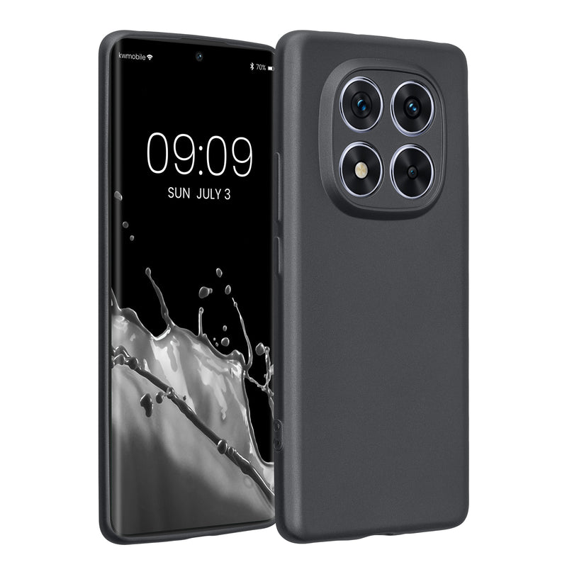 kwmobile Handyhülle kompatibel mit Xiaomi Redmi Note 14 Pro 5G / Poco X7 Hülle - weiche Silikon Case metallisch schimmernd in Metallic Grau Metallic Grau  
