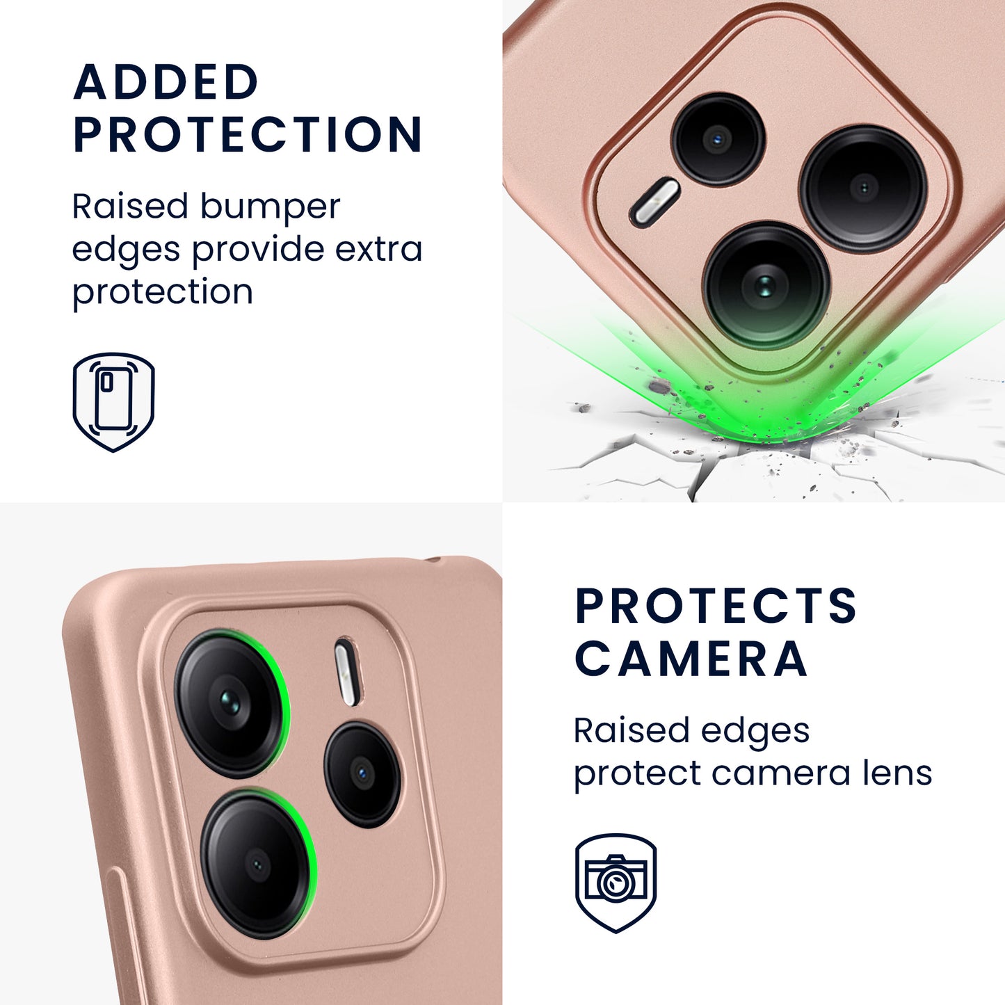 kwmobile Handyhülle für Xiaomi Redmi Note 14 5G (Nicht für 4G) Hülle - weiche Silikon Case metallisch schimmernd - Schutzhülle Cover