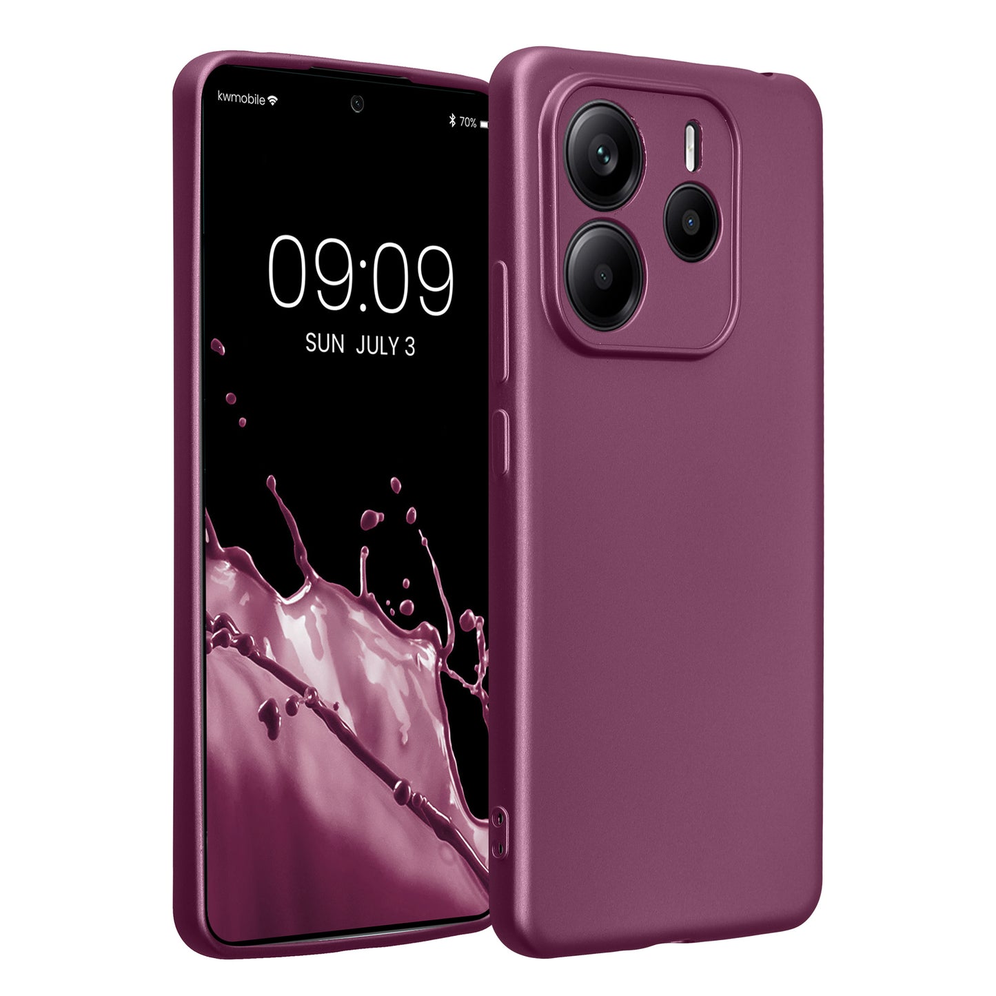 kwmobile Handyhülle kompatibel mit Xiaomi Redmi Note 14 5G (Nicht für 4G) Hülle - weiche Silikon Case metallisch schimmernd in Metallic Lavendel Metallic Lavendel  