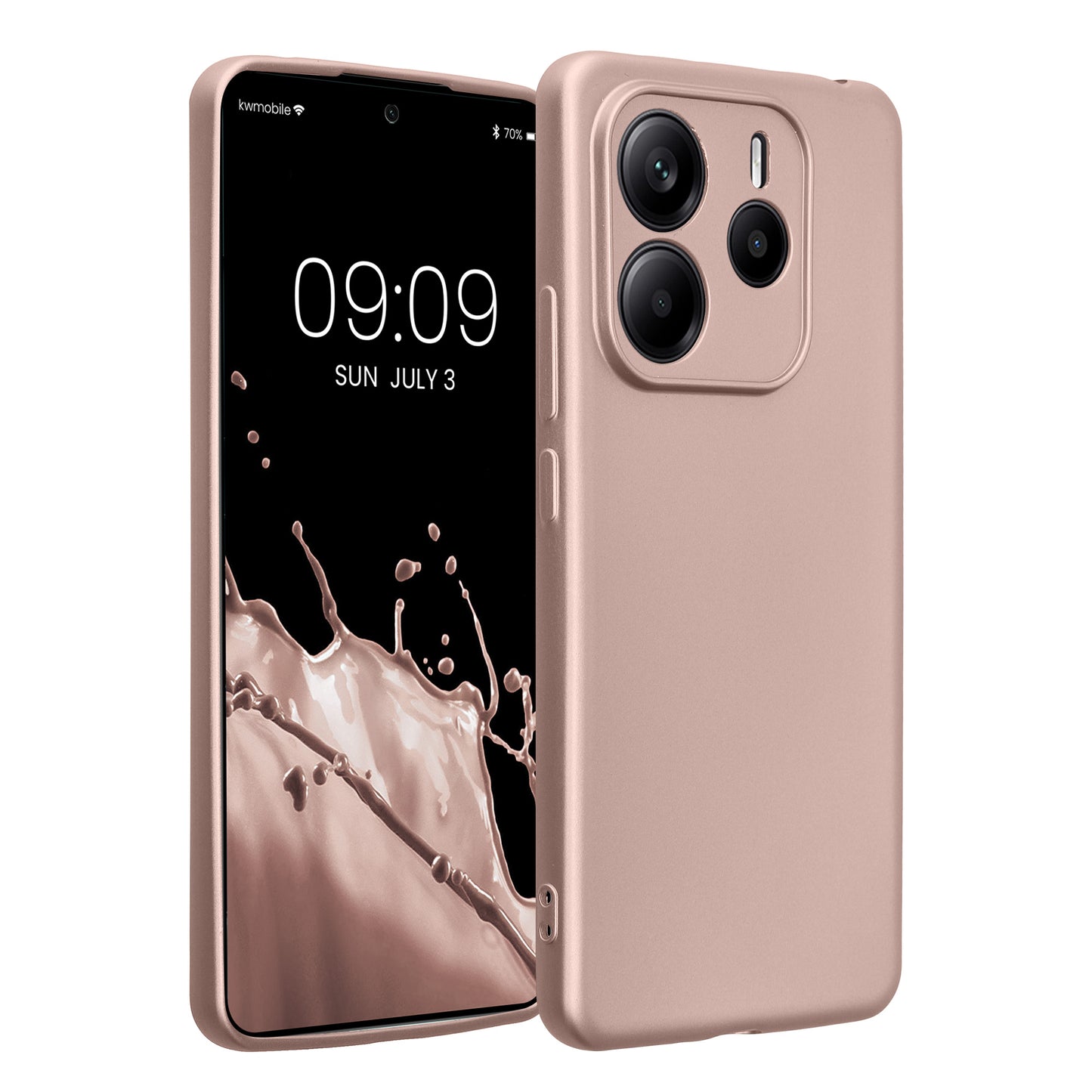 kwmobile Handyhülle kompatibel mit Xiaomi Redmi Note 14 5G (Nicht für 4G) Hülle - weiche Silikon Case metallisch schimmernd in Metallic Arctic Berry Metallic Arctic Berry  