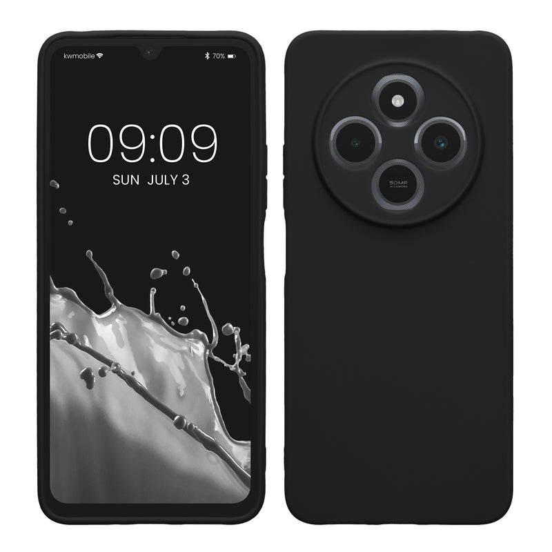 kwmobile Handyhülle kompatibel mit Xiaomi Redmi 14C / Poco C75 Hülle - Handy Case aus weichem Silikon in Schwarz matt Schwarz matt  