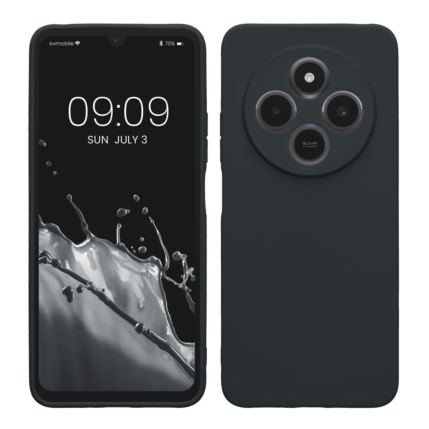 kwmobile Handyhülle kompatibel mit Xiaomi Redmi 14C / Poco C75 Hülle - Handy Case aus weichem Silikon in Heidelbeerblau Heidelbeerblau  