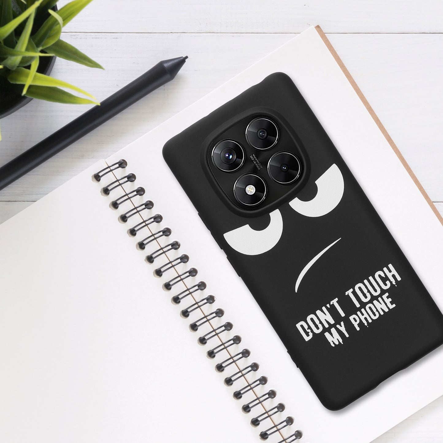 kwmobile Hülle kompatibel mit Xiaomi Redmi Note 14 Pro 4G - Handyhülle Silikon Case - Don't touch my Phone
