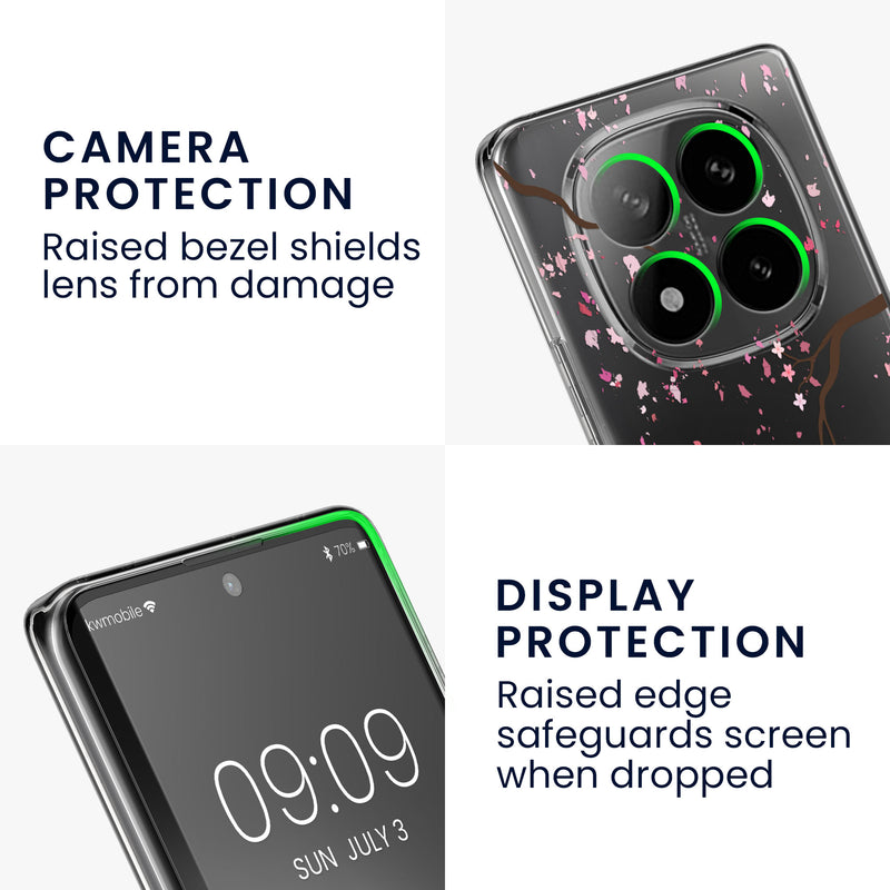 kwmobile Hülle kompatibel mit Xiaomi Redmi Note 14 Pro+ 5G / Redmi Note 14 Pro Plus 5G Handyhülle - Silikon Case - Mit Glas Schutzfolie