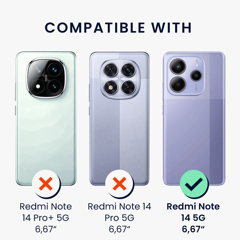 kwmobile Hülle kompatibel mit Xiaomi Redmi Note 14 5G Handyhülle mit Glas Schutzfolie