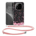 kwmobile Necklace Case kompatibel mit Xiaomi Redmi Note 14 Pro 5G / Poco X7 Hülle Silikon Cover mit Handykette Transparent Kirschblütenblätter