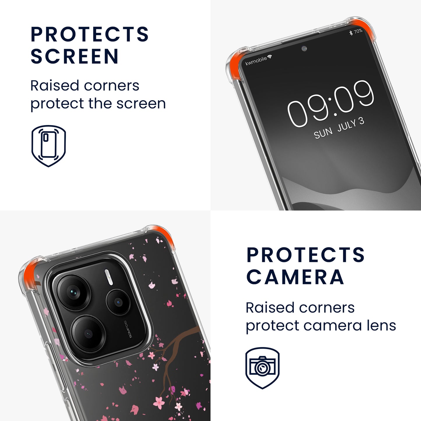kwmobile Necklace Case kompatibel mit Xiaomi Redmi Note 14 5G Hülle Silikon Cover mit Handykette