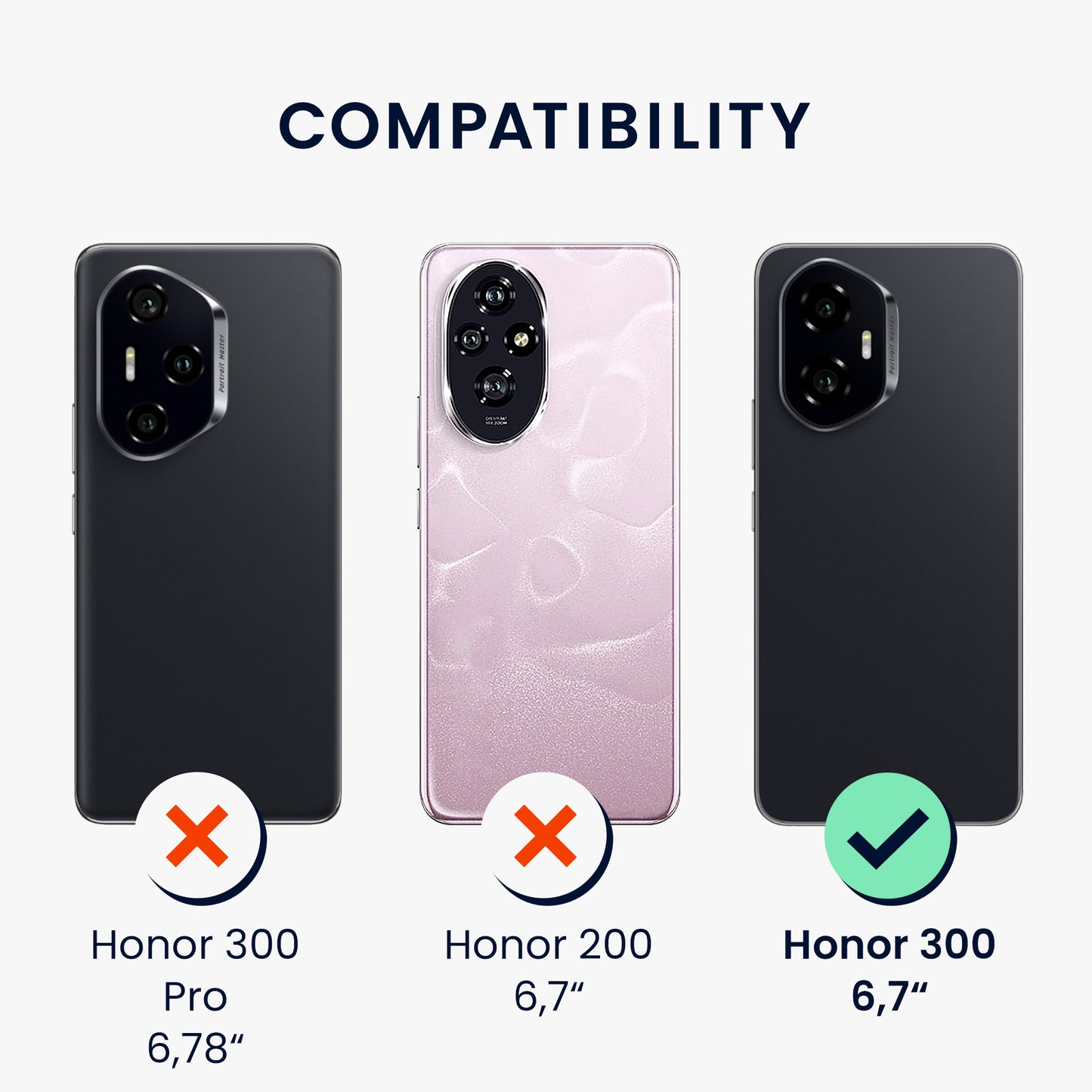 kwmobile Handyhülle für HONOR 300 Hülle - weiches Handy Silikon Case - Schutzhülle Cover