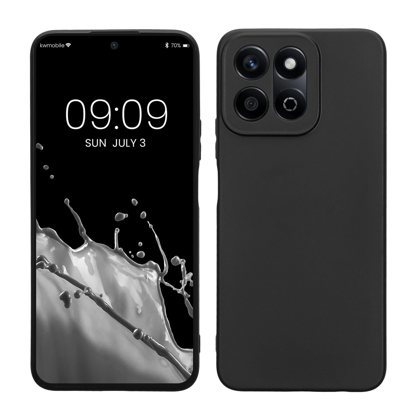 kwmobile Handyhülle kompatibel mit HONOR 200 Smart 5G / X7C 4G Hülle - Handy Case aus weichem Silikon in Schwarz matt Schwarz matt  