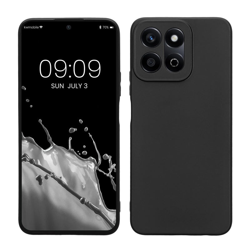 kwmobile Handyhülle kompatibel mit HONOR 200 Smart 5G / X7C 4G Hülle - Handy Case aus weichem Silikon in Schwarz matt Schwarz matt  