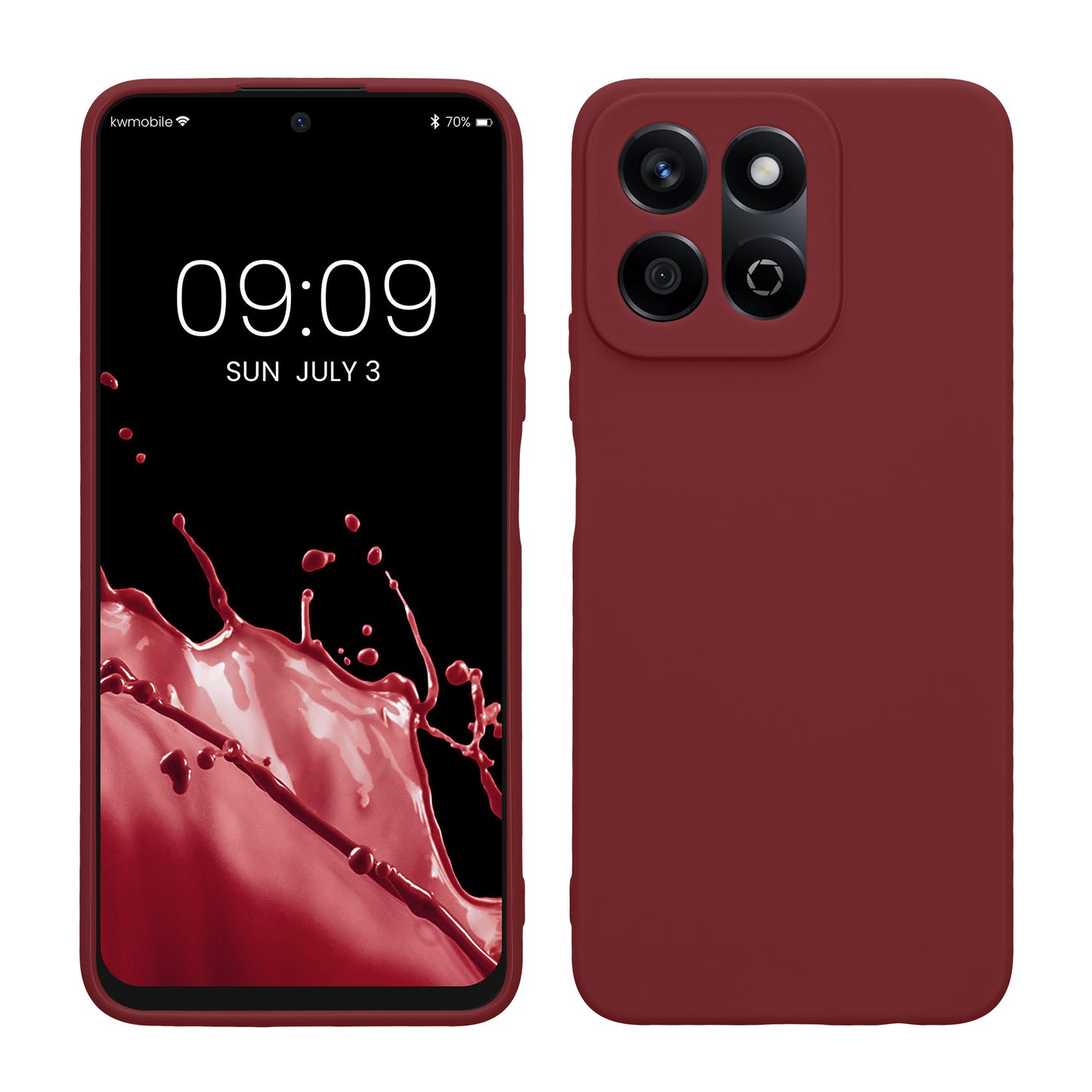 kwmobile Handyhülle kompatibel mit HONOR 200 Smart 5G / X7C 4G Hülle - Handy Case aus weichem Silikon in Bordeaux Violett Bordeaux Violett  