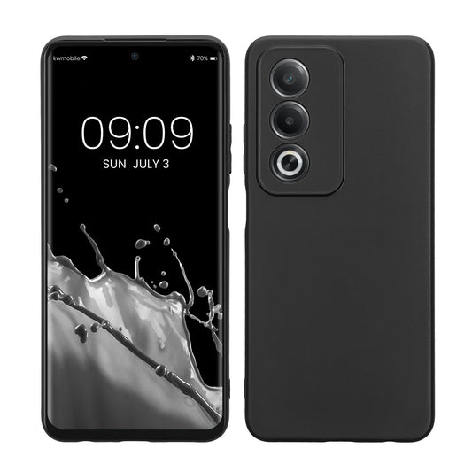 kwmobile Handyhülle kompatibel mit Oppo A80 5G Hülle - Handy Case aus weichem Silikon in Schwarz matt Schwarz matt  