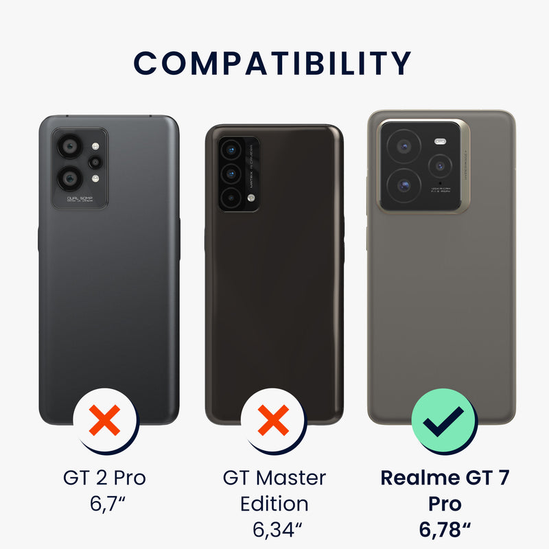 kwmobile Handyhülle für Realme GT 7 Pro Hülle - weiches Handy Silikon Case - Schutzhülle Cover