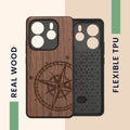 kwmobile Hülle kompatibel mit Xiaomi Redmi Note 14 5G (Nicht für 4G) Hülle - Handy Cover - TPU Handyhülle Kompass Vintage