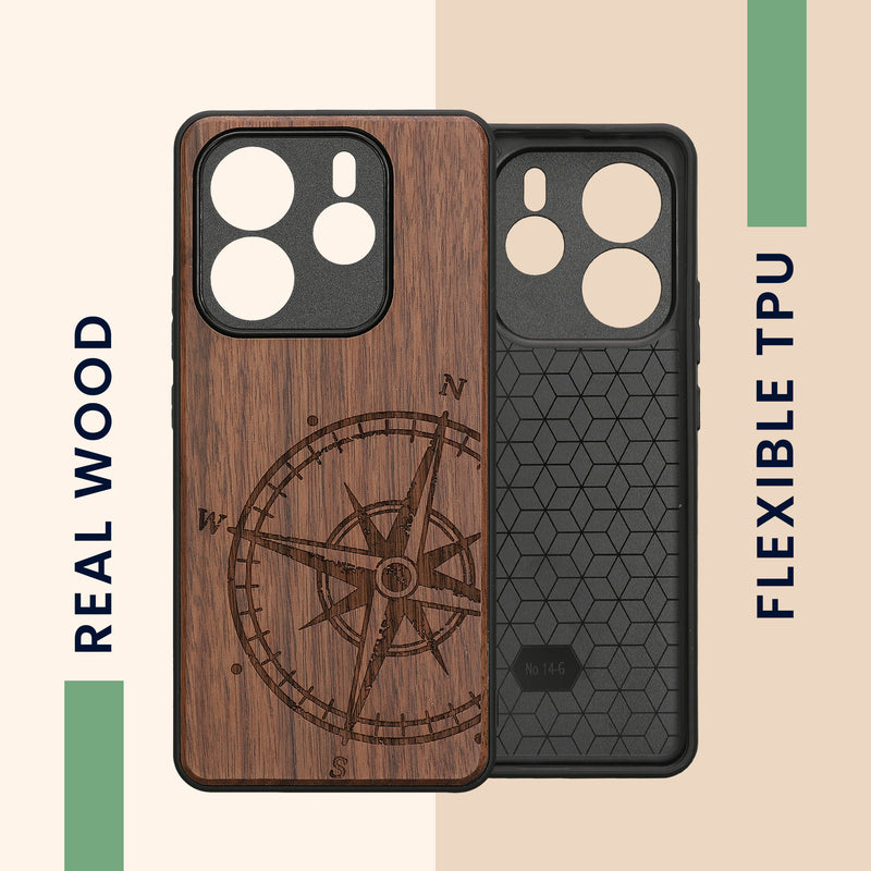 kwmobile Hülle kompatibel mit Xiaomi Redmi Note 14 5G (Nicht für 4G) Hülle - Handy Cover - TPU Handyhülle Kompass Vintage