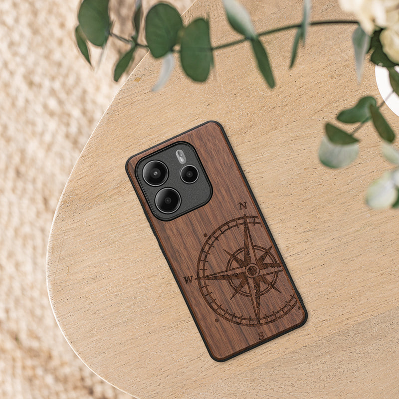 kwmobile Hülle kompatibel mit Xiaomi Redmi Note 14 5G (Nicht für 4G) Hülle - Handy Cover - TPU Handyhülle Kompass Vintage