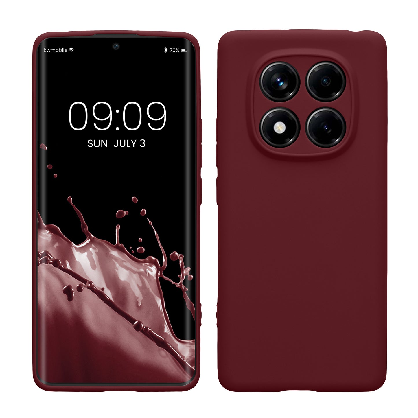 kwmobile Handyhülle kompatibel mit Xiaomi Redmi Note 14 Pro 4G Hülle - Handy Case aus weichem Silikon in Bordeaux Violett Bordeaux Violett  