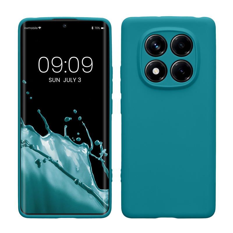 kwmobile Handyhülle kompatibel mit Xiaomi Redmi Note 14 Pro 4G Hülle - Handy Case aus weichem Silikon in Petrol matt Petrol matt  
