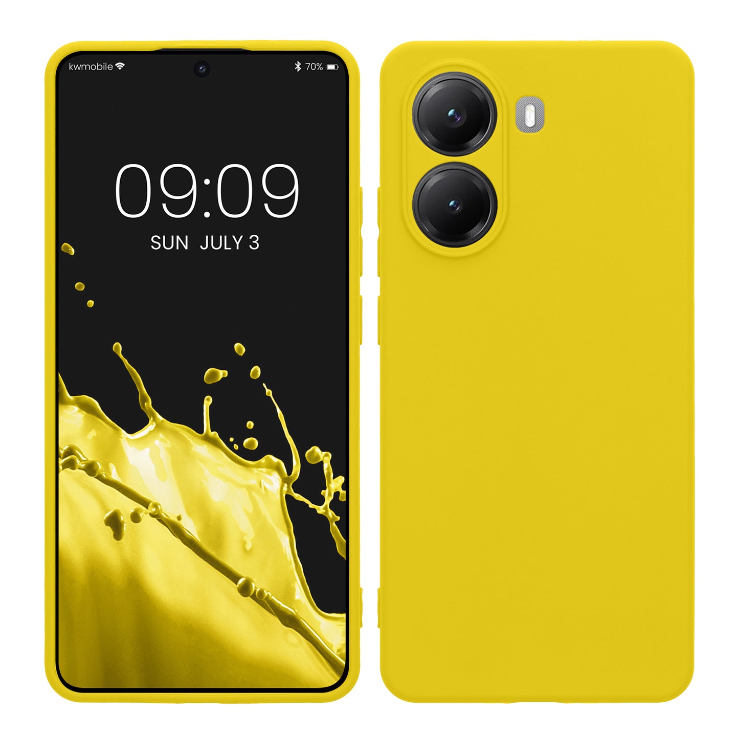 kwmobile Handyhülle kompatibel mit Xiaomi Poco X7 Pro 5G Hülle - Handy Case aus weichem Silikon in Strahlend Gelb Strahlend Gelb  