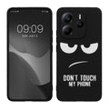 kwmobile Hülle kompatibel mit Xiaomi Redmi Note 14 4G (Nicht für 5G) - Handyhülle Silikon Case - Don't touch my Phone Weiß Schwarz Weiß  [dsg01]